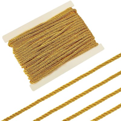 Dailygoody - Gedraaid koord - Decoratief touw - Goud - 8 mm - Kunstnijverheid - 20 meter - Geschikt voor woondecoratie