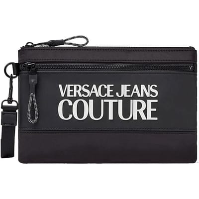 Versace Jeans Couture Letterlogo Minimalistische Koppel Clutch Unisex Clutch Zwart 71YA5P90-ZS108-899 Basic Set (Bag+Dust Bag) black