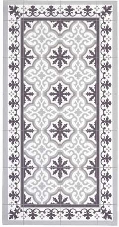 Storesdeco VinylFloor vinyl vloerkleed, met print, wasbaar en antislip Grijs, 120 x 180 cm