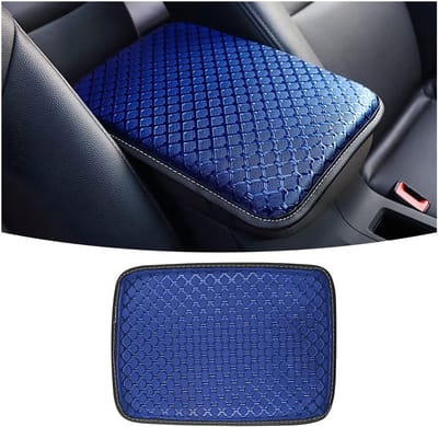 Dailygoody - Universele Middenconsole - Leren Kussen - Waterdicht en Comfortabel - Blauw - Stoelbescherming - Auto Interieur - Geschikt voor Voertuigen