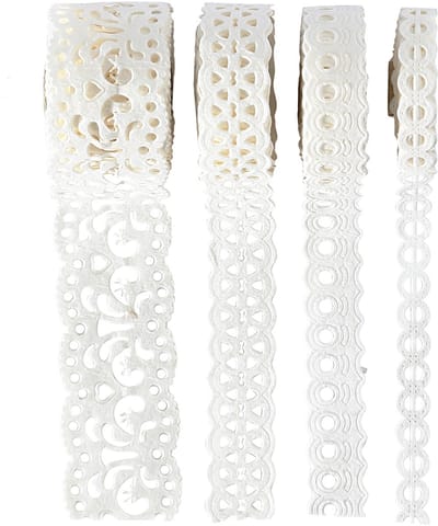 Paper Lace Borders, B: 8-23 mm, wit, 4x2 m/ 1 doos