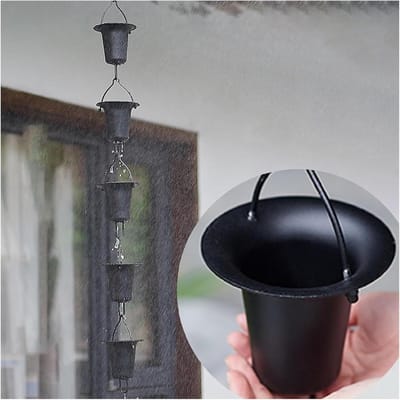Regenketting - Waterafvoer Ketting - Water Leiding - Metalen Beker Design - 1.5 kg - Koperkleur