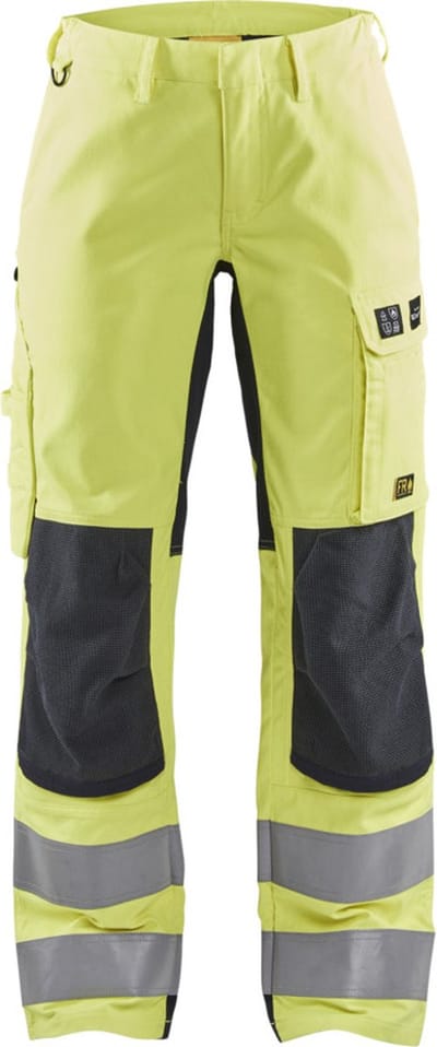 Blaklader Multinorm dames werkbroek Inherent met stretch 7191-1512 - High Vis Geel/Marineblauw - C38