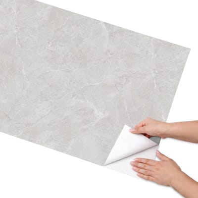 Coloray Meubel Wrap Folie - Grijs Meubelfolie - 65x130 cm - Plakfolie Meubels Grijs marmer - Decoratiefolie Zelfklevend - Minimalist Meubelfolie - Meubelfolie Zelfklevend - Badkamer decoratie - Texturen