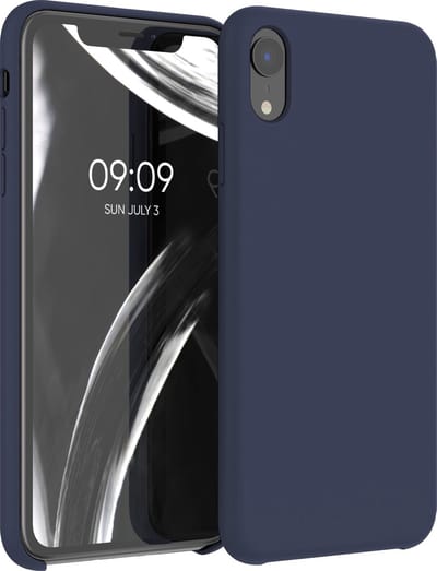 kwmobile telefoonhoesje geschikt voor Apple iPhone XR - Hoesje met siliconen coating - Smartphone case in mat donkerblauw