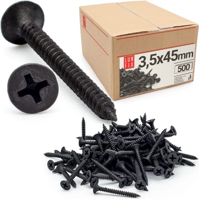 LUN FIX - Schnellbauschrauben - 3,5 x 45 mm - Feingewinde - 500 Stuks - Droogbouwschroeven