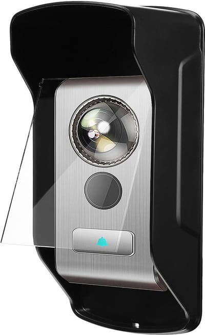 Dailygoods- Deurbel Cover Weerbescherming - Regenhoes - Anti-Glare Ring - Regendicht - Doorzichtige Acryl Cover - Geschikt voor Videodeurbellen - Deurbescherming