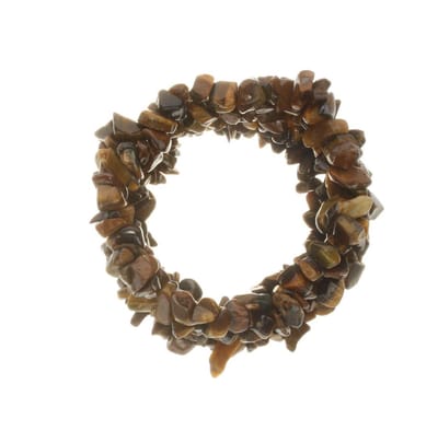 Behave - Armband - Natuursteen - Bruin - Elastisch
