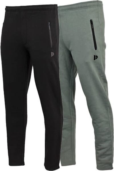 2-Pack Donnay - Joggingbroek met rechte pijp (Sky) - Sportbroek - Heren - Black/Jungle green (549) - maat S