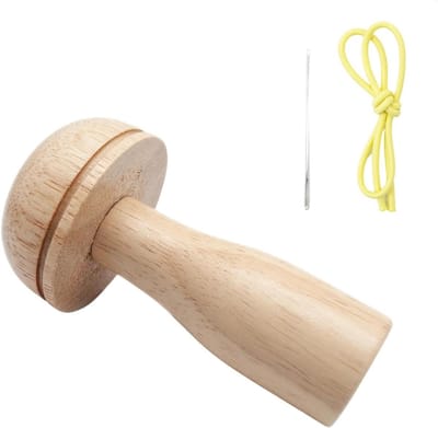 Paddenstoel Stopset - Sokkenreparatie Naalden - Kleding Repareren - Gemaakt van Beukenhout - 10.5 cm - Meerkleurig