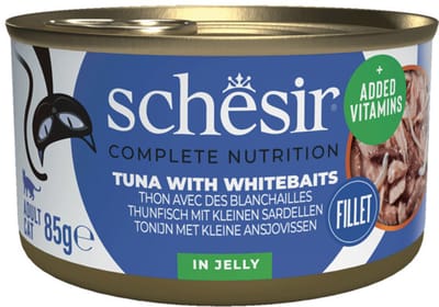 Schesir Kattenvoer Tonijn en Witvis in Gelei - 12 x 85 gr - Voordeelverpakking