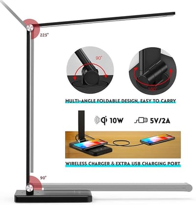 Led-bureaulamp, bureaulamp - Oogbeschermende LED Lamp - Bespaar ruimte42D x 12W x 5H centimetres