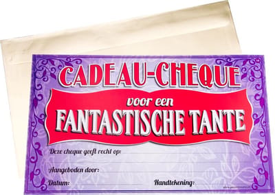 Paper Dreams Cadeaucheque Tante 34,5 Cm Papier Paars/rood