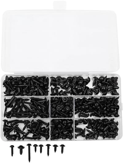 Dailygoods- Zelftappende Schroeven 340 Stuks - Assortiment M3/M3.5/M4/M5 - Koolstofstaal - Voor Hout/Kunststof/Zacht Metaal - Opbergdoos