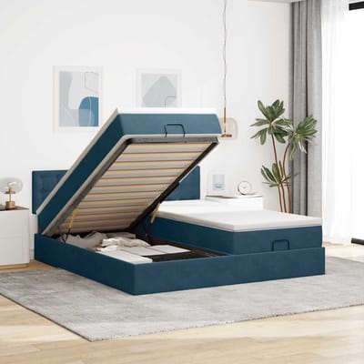 vidaXL - Ottoman - bed - met - matrassen - en - LED's - 160x200cm - fluweel