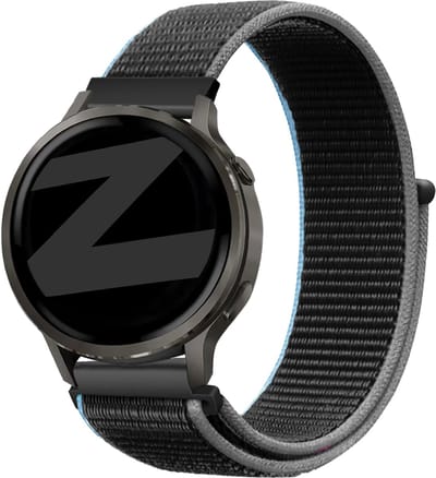 Bandz Nylon loop bandje (22mm) - Geschikt voor Garmin Vivoactive 4 / Garmin Venu 2 / Garmin Venu 3 / Garmin Forerunner 255 / Garmin Forerunner 265 / Garmin Forerunner 570 - 47mm / Garmin Venu 4 - 45mm - Donkergrijs