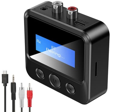 Bluetooth Audio Adapter – BT 5.0 – 3.5mm AUX, RCA & SD-Kaart – Bluetooth Zender & Ontvanger – Receiver & Transmitter – Zwart