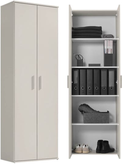 mokebo Opbergkasten Bureaukast 'Der Lange' (60 x 180 cm) multifunctionele Archiefkast in grijs beige hout