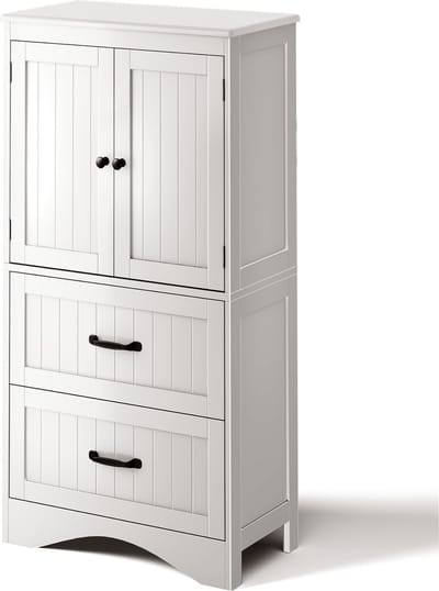 Xbro Keukenkast Vrijstaand met Verstelbare Planken – Met 2 Lades en 2 Deuren – Opbergkast – Voor Keuken, Eetkamer of Wasruimte – 60 x 30 x 110 cm – Wit