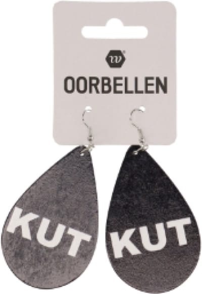 Kut Oorbellen - Zwart - Fout party
