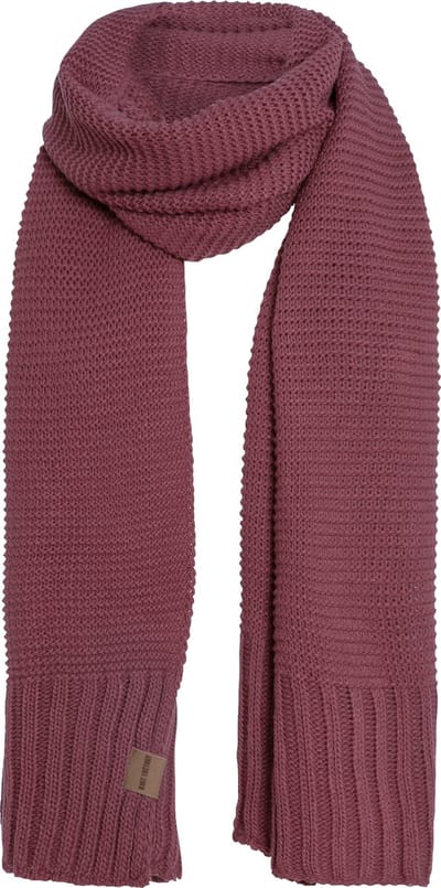 Knit Factory Jamie Gebreide Sjaal Dames & Heren - Herfst- & Wintersjaal - Langwerpige sjaal - Wollen sjaal - Heren sjaal - Dames sjaal - Unisex - Stone Red - Rood - 200x45 cm
