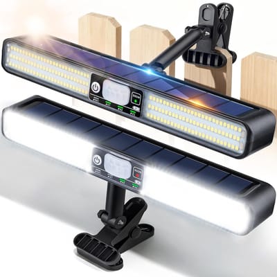 2 Stuks Solar Lampen met Bewegingssensor, 28 cm Klemverlichting met 160 LED, 5 Modi, IP65 Waterdicht, Superheldere 1200LM Buitenverlichting voor Tuin, Garage en Camping