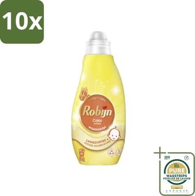 10 x Robijn - Klein & Krachtig Collections Color Zwitsal - Vloeibaar Wasmiddel - 19 Wasbeurten - Grootverpakking - Kleurbehoud - Gekleurde Was - Bonte Was - Zwitsal-geur - Wasmiddel