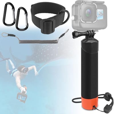 Handgreep voor Actiecamera's, Onderwater Handstick met Veiligheidsriem en Armlus voor GoPro Hero 12/11/10/9/8/7/6/5/4/3, Ideaal voor Zwemmen en Duiken