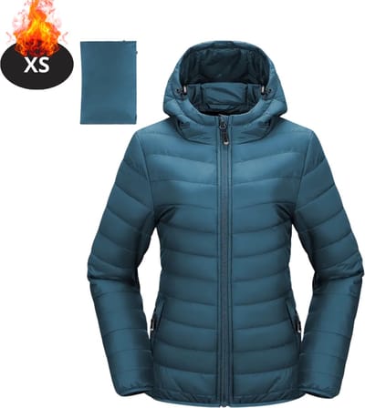 Livano Winterjas - Parka - Dames - Winter - Jas - Volwassen - Stijlvol - Donker Cyaan - XS
