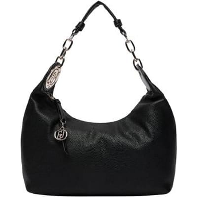 LIU JO schoudertas Faiza ECS Hobo Bag Nero / Steel zwart