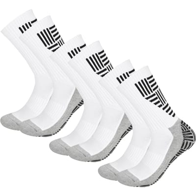 3 paires de chaussettes de Football respirantes et antidérapantes, chaussettes de sport pour le Football, le basket-ball M - 3 pairs blanc