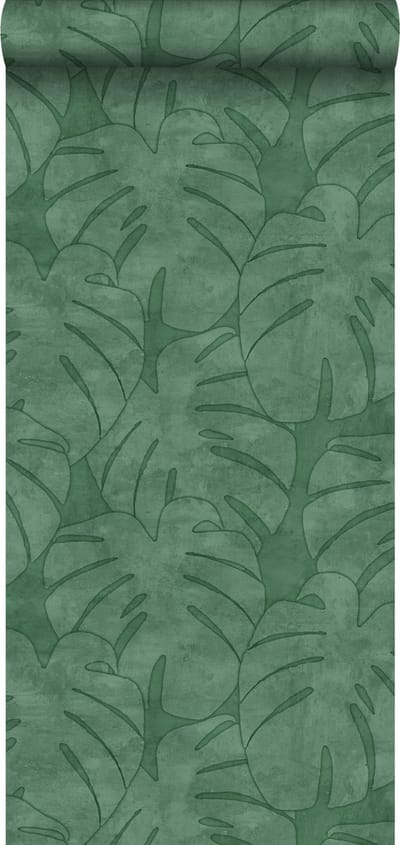 ESTAhome behang monstera bladeren donkergroen - 53 cm x 10.05 m - 139004