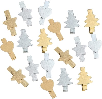 Set van 50 Houten Kledingknijpers, Decoratieve Clips voor Feestjes, Handige Kledingclips en Houtbewerking