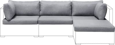 SANO II - Tuinkussenhoezen set - Lichtgrijs - Polyester