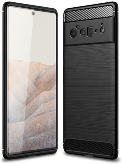 Shop4 Hoesje - Geschikt voor Google Pixel 6 Pro - Zachte Backcover - Brushed Carbon Look - Zwart