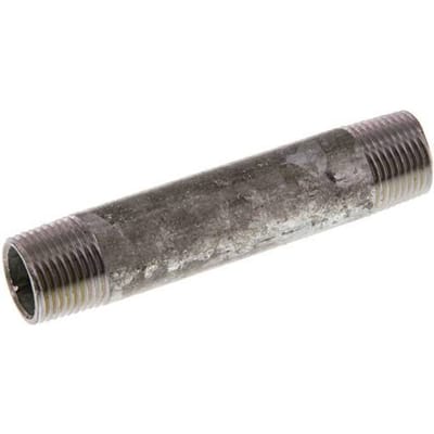 R 3/8'' Verzinkt Stalen Dubbele Pijpnippel 50 Bar DIN 2982 - 80mm [2 Stuks]