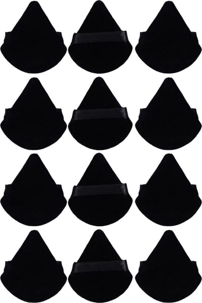 Powder Puff - Poederdons - Driehoekig - 12 Stuks - Zwart