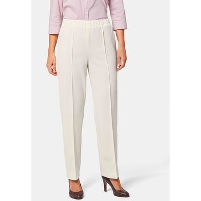 Comfortabele ribbroek CARLA - gebroken wit - Gr. 54 van Goldner Fashion