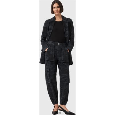 AllSaints Freda Denim Trouser Camo Ink Blue Taglia: 4 | Pantaloni cargo Outlet | Donna | Blu