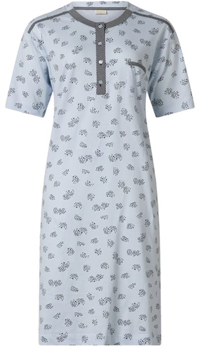 Lunatex - dames nachthemd 224135 - single jersey - blauw - maat L