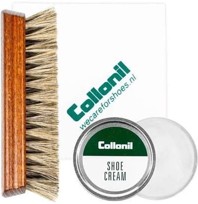 Collonil schoenpoets | Schoenpoets set | Shoe cream | Borstel | Poetsdoek | Kleur: Wit