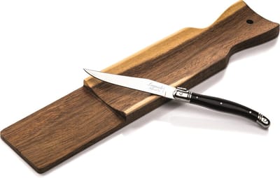 Laguiole Style de Vie Worstplank met steakmes Premium Line -  Acaciahout - Zwart