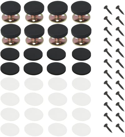 Dailygoody - Verstelbare Meubels Voet Houder - Meubelpoten Stoppers - Kasten Tafels Banken Bed Ondersteuning - Zwart Wit - 8 Sets - 28-40 mm