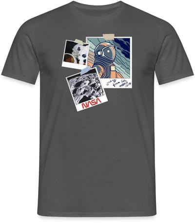 NASA Groeten Van De Maan Ontwerp T-Shirt Heren