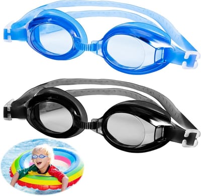 Zwembril Kinderen - Zwembrilletjes Set - Waterpret Zonder Tranen - Anti-Condens Lens - 2 Stuks - Blauw en Zwart