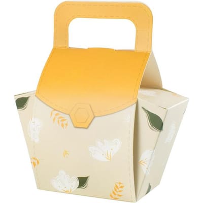 12 pièces Boîte d'emballage simple à main, Boîte colorée pour biscuits et bonbons fresh gardenia * 9 * 6 * 8cm