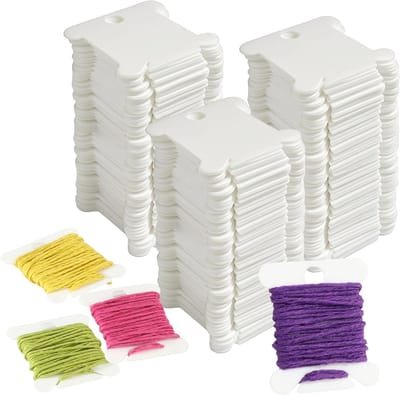 Set van 300 Draadkaarten voor Borduren en Handwerken met Plastic Spoelen – Ideaal voor Organisatie en Creatieve Projecten