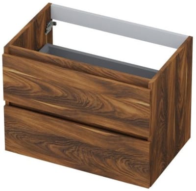 INK - Onderkast 2 Laden Greeploos met Houten Keerlijst - 700x450x520 Mm - Noten