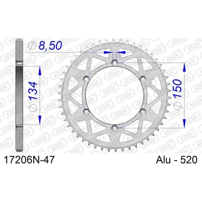 Tandwiel Afam 520 47 dents