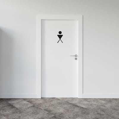 Toiletsticker Dames | Ontwerp 4 - Formaat 10 x 10 cm | Incl. 2 jaar garantie - WC sticker - WC bordje